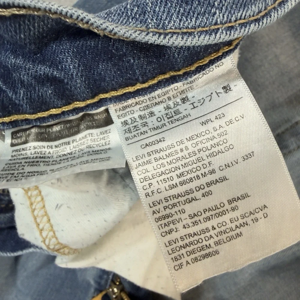 Levis‎ 505 Jeans Mens 38x30 Blue Regular Straight Stretch Medium Wash Y2K Hole